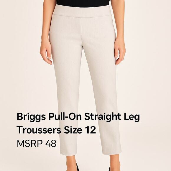 Briggs Pull-On Straight Leg Trousers Size 12 - Picture 1 of 11